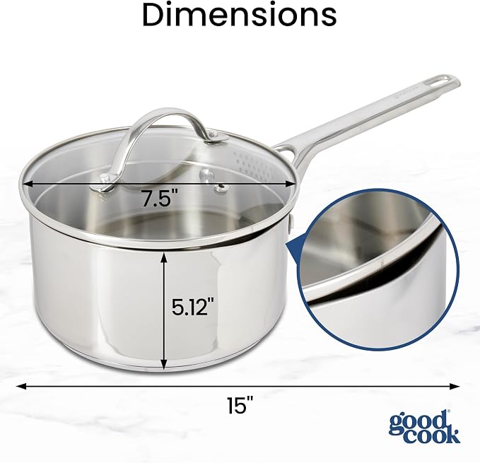 GoodCook Stainless Steel Sauce Pan - Image 5