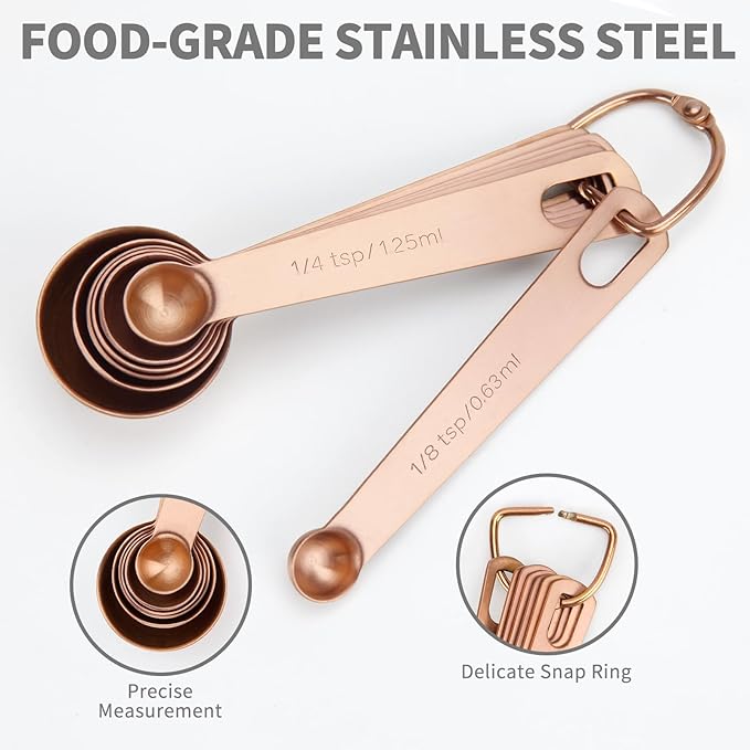 Measuring Spoons, SUS304 Stainless Steel Measuring Cups Set of 7 Piece: 1Tbsp - Image 3