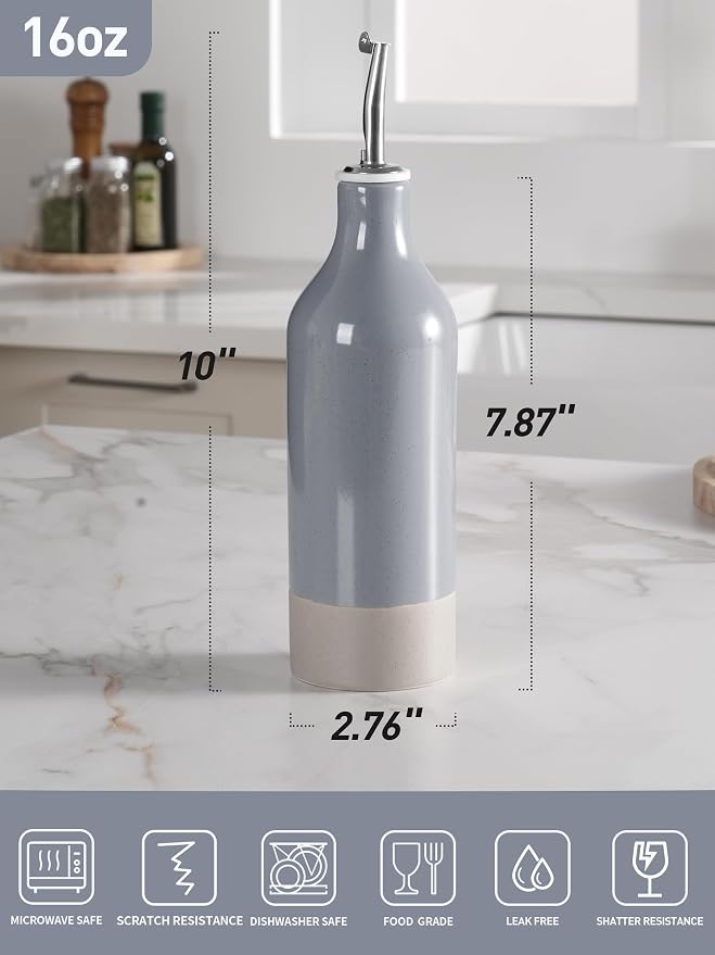 famiware Milkyway 16oz Ceramic Olive Oil Dispenser Bottle, 1 Piece Oil Dispenser - Image 4