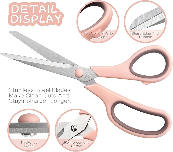 Scissors 8.5 Inch scissors all purpose Bulk Set of 3, Scissors - Image 3