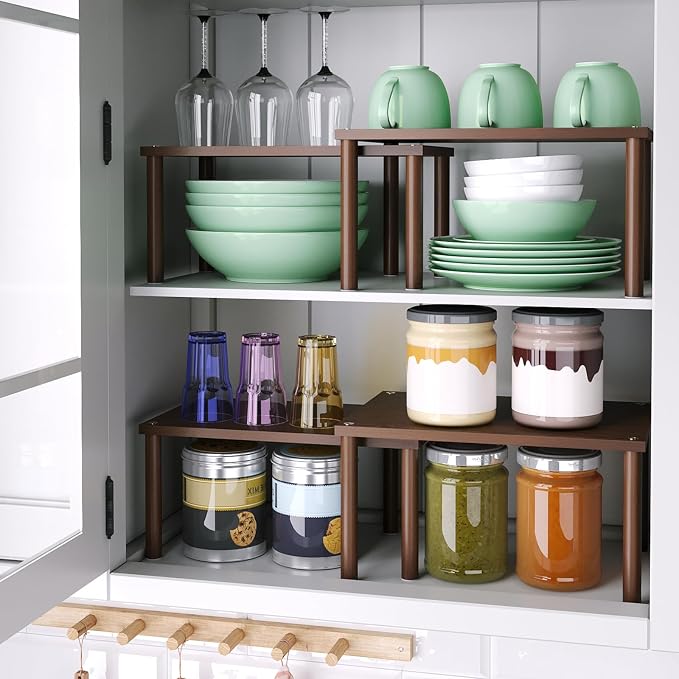 VERTORGAN Cabinet Organizer Shelf, Kitchen Counter Shelves, Bamboo Spice Rack - Image 2