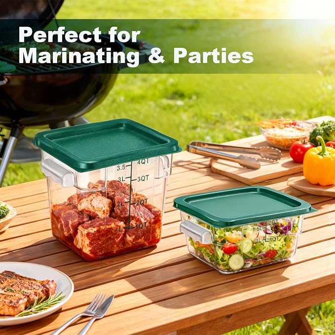 4 Pack 2QT & 4QT Food Storage Containers - Image 4