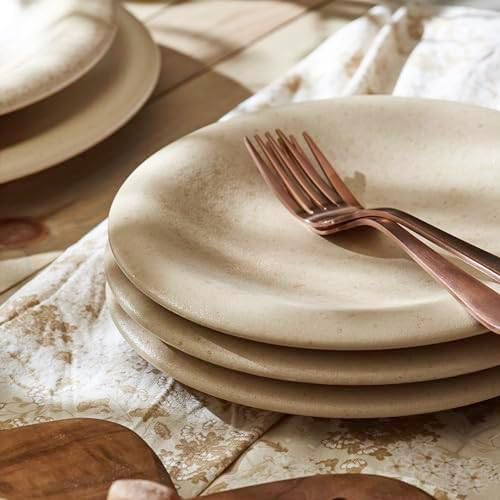 Porto by Stone Lain Aro 12-Piece Premium Kitchen & Dining Dinnerware Set Stoneware, Cream Matte, Crafted in Portugal, Dishwasher and Microwave Safe Scratch-Resistant Dish Set for 4