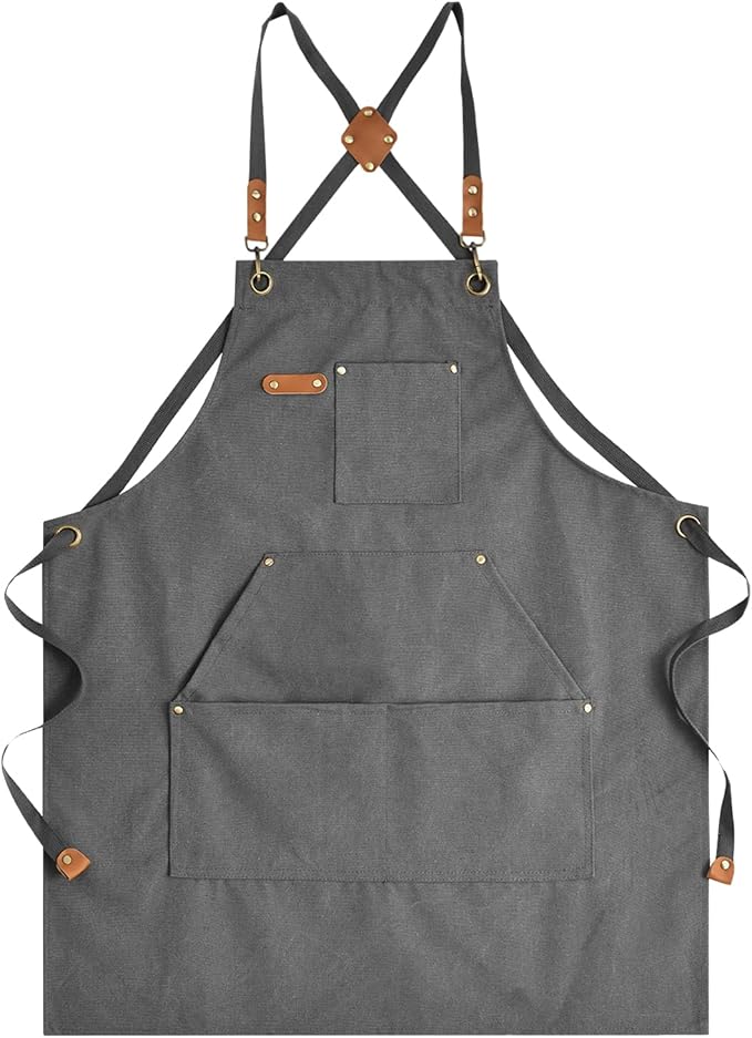 Aoomzoon Canvas Aprons for Men Chef Apron, Work Apron - 16oz Heavy Duty Cross by Aoomzoon