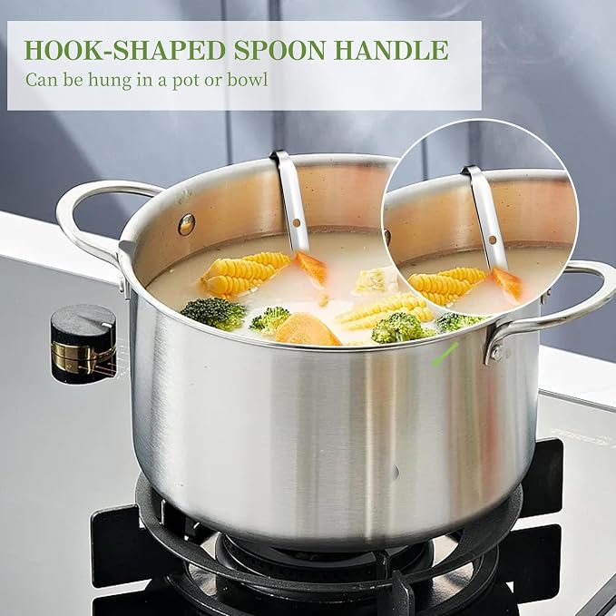 8 PCS Stainless Steel Ladle Soup Handle Ladle - Image 5