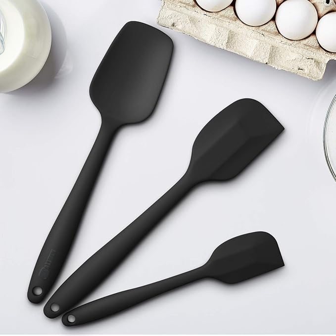 Silicone Spatula 3-piece Set, Ergonomic Handle High Heat-Resistant Spatulas - Image 4