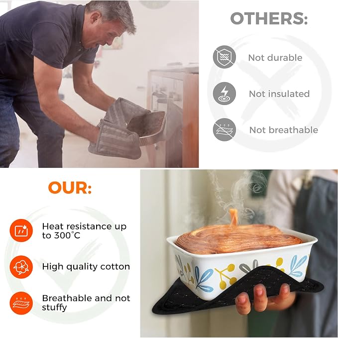 4PCS Oven Mitts and Pot Holders Sets 500°F Pot Holders - Image 4
