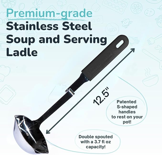 Souper Cubes + Lori Greiner No Mess Stainless Steel Soup Ladle - Image 4