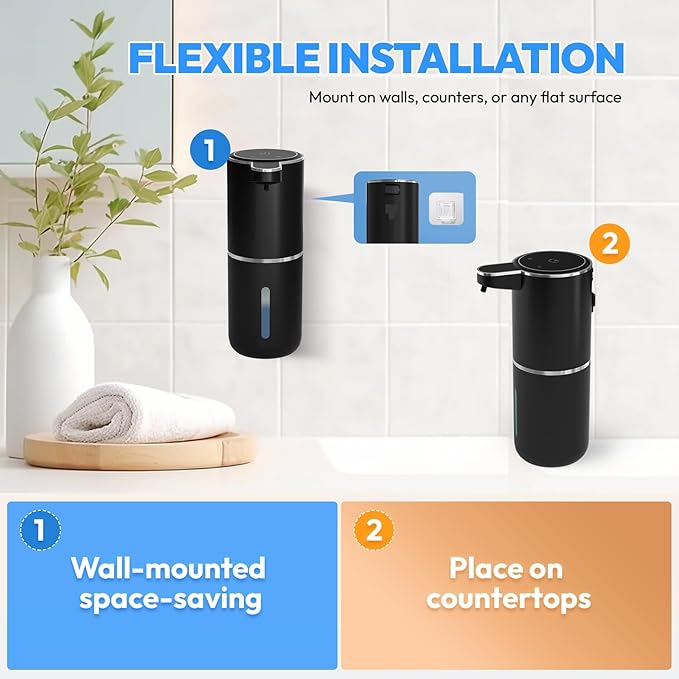 2 Pack Automatic Soap Dispenser Touchless, Liquid Hand Soap Dispenser 12.8oz - Image 7