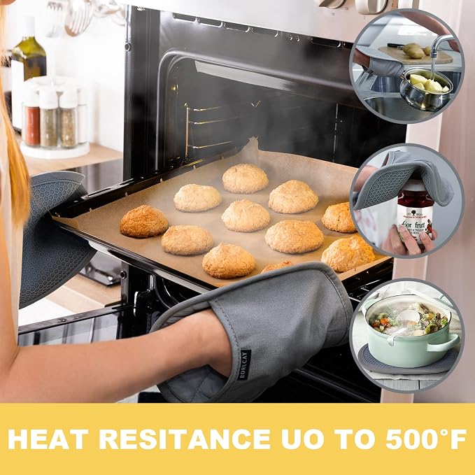2-Pack Silicone Pot Holders for Kitchen Heat Resistant up to 500°F, Non-Slip - Image 2