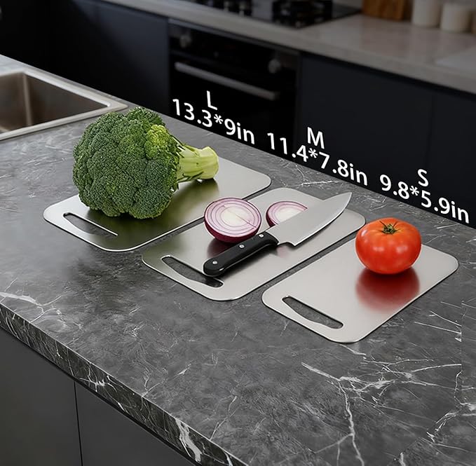 URMONA 3 PCS 304 Stainless Steel Cutting Board - Image 3