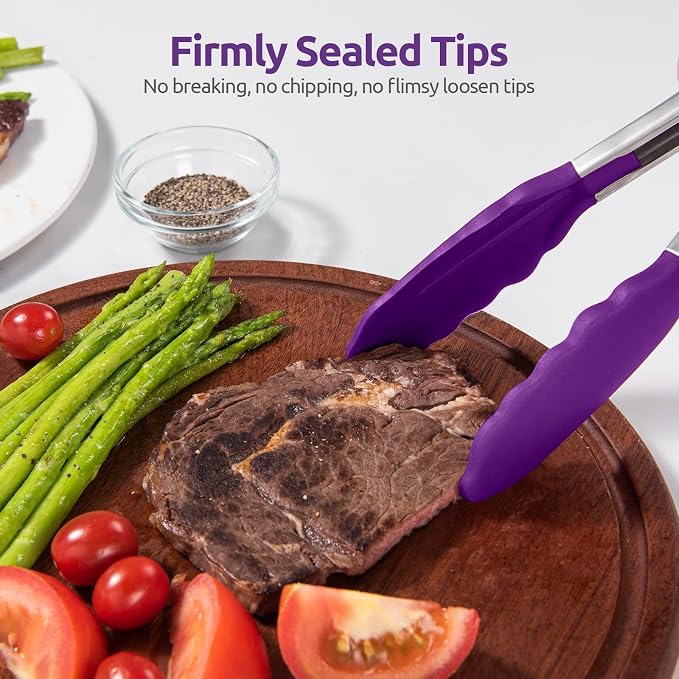 600ºF Heat Resistant Kitchen Tongs: U-Taste 9 inch Silicone Cooking Tong - Image 9
