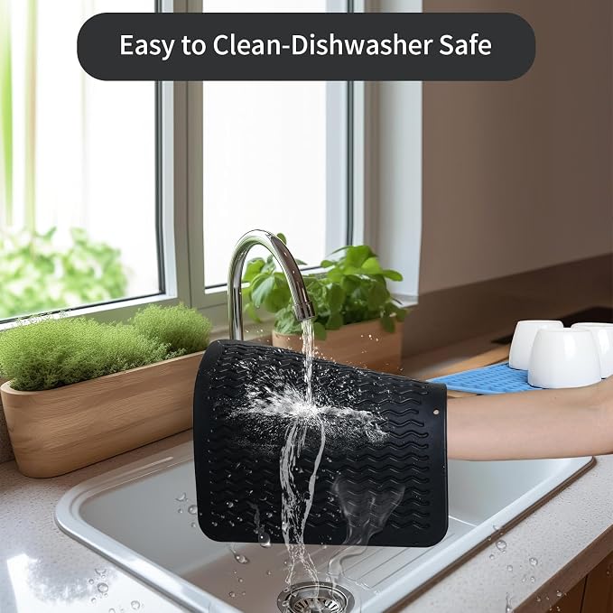 ZLR 2 Pcs Silicone Dish Drying Mat 12" x 12" Square - Image 4