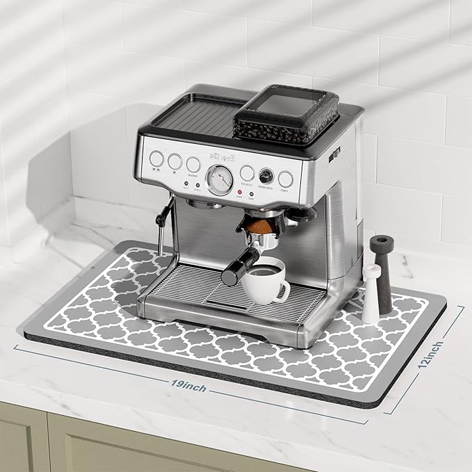 Rnivvi Coffee Mat, Hide Stain Rubber Backed Absorbent Dish Drying Pad - Image 2