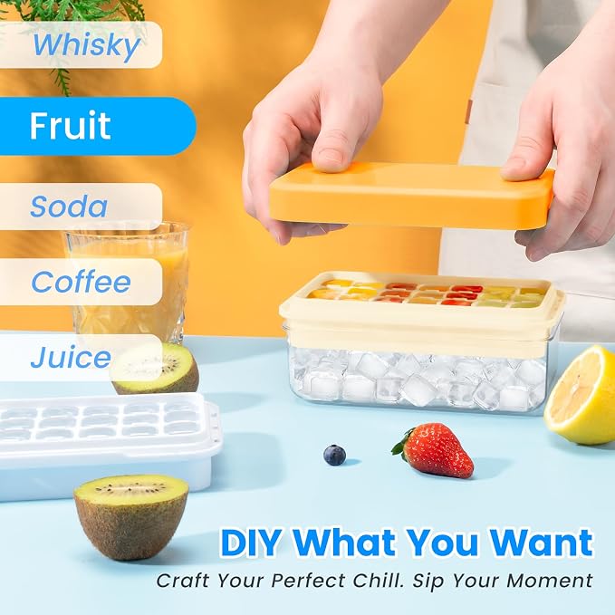 PHINOX Ice Cube Tray with Lid and Bin, Ice Trays - Image 4