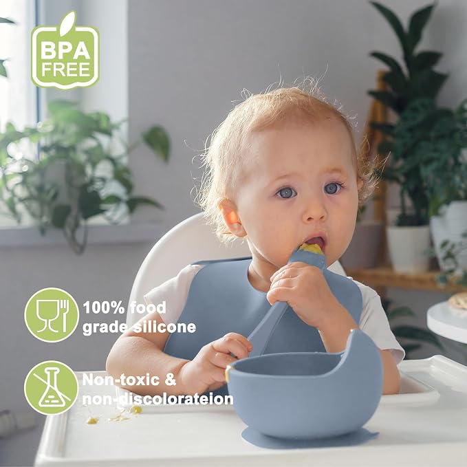 Silicone Baby Feeding Set | Baby Led Weaning Supplies Includes Suction Bowls - Image 2