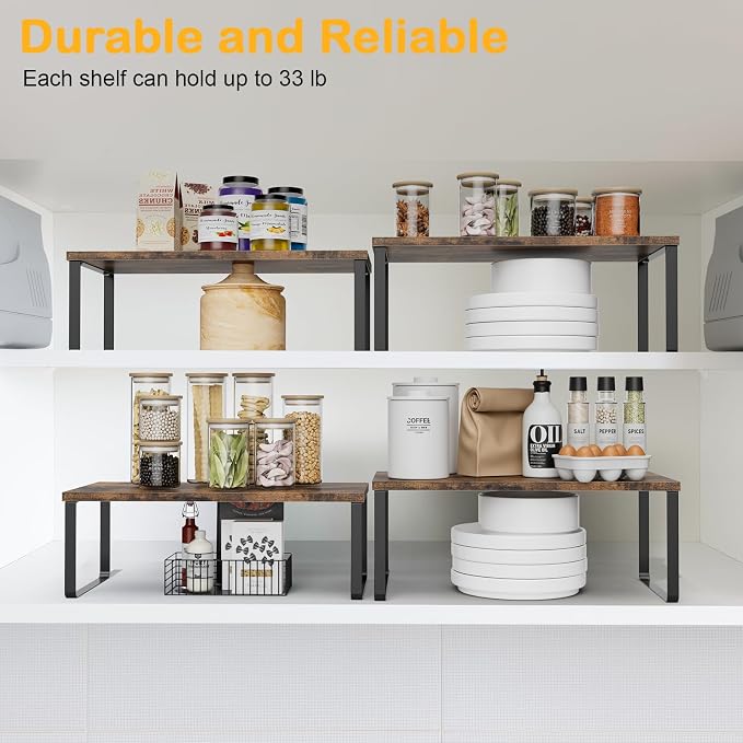 OGEMXU Cabinet Shelf Organizers, 15.7 inches Large Kitchen Counter Shelf - Image 4