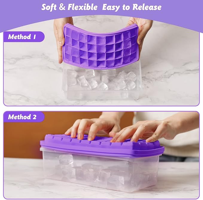 Silicone Ice Cube Tray with Leak-Proof Lid & Storage Bin - Image 3