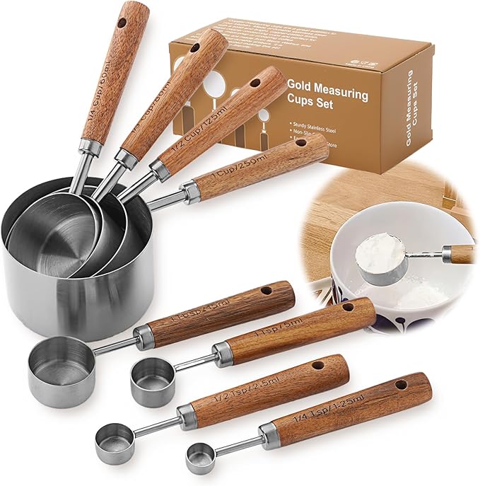 Measuring Cups and Spoons Set, Premium Stainless Steel Measuring Cups and by Unknown