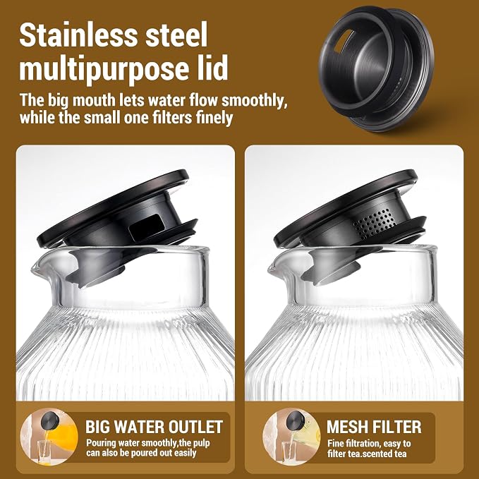 1 Gallon Square Glass Pitcher - Image 5