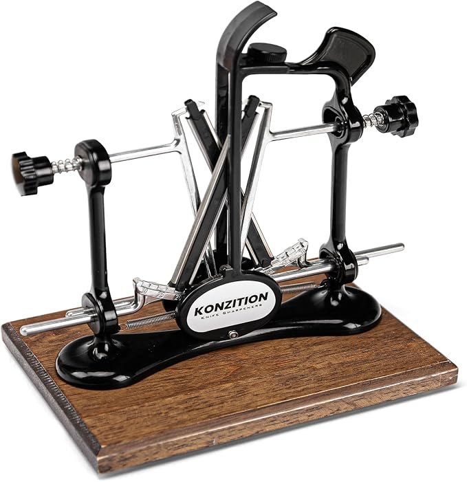 Premium Knife Sharpener with Wooden Base Ideal by Unknown