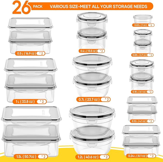 52 PCS Food Storage Containers - Image 2