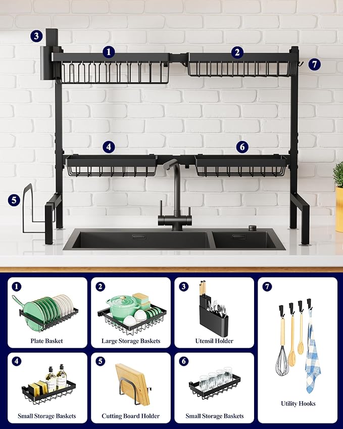 Kitsure Over The Sink Dish Drying Rack - Image 5