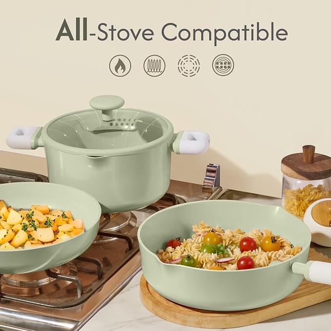 CAROTE Pots and Pans Set Non stick, Dishwasher, RV/Camping Cookware Set - Image 5