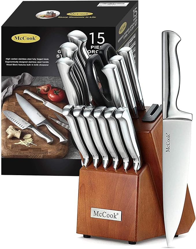 McCook® Knife Sets, German Stainless Steel Kitchen Knife Block Sets by McCook