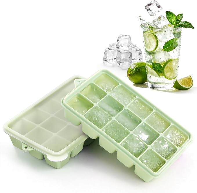 Silicone Ice Cube Tray, 2 Pack Ice Trays by Duesu