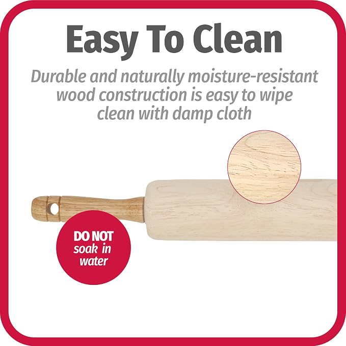 GoodCook Classic Wooden Rolling Pin - Image 6