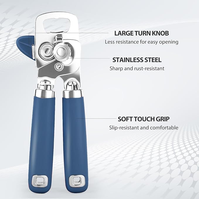 Safring Can Opener Manual, Heavy Duty Stainless Steel Smooth Edge Can Opener - Image 3