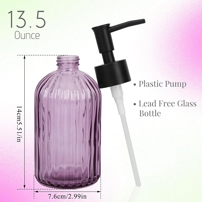 Glass Soap Dispenser with Plastic Pump, Hand Soap Dispenser - Image 2