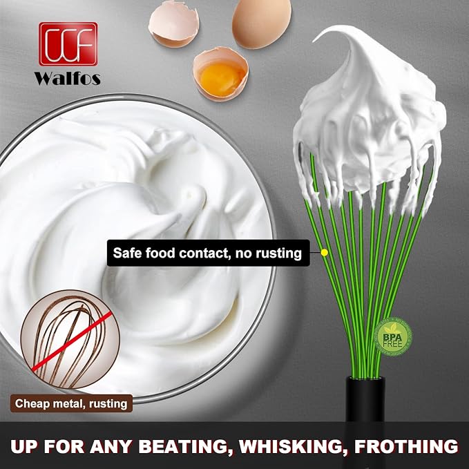 Walfos Silicone Whisk, Rubber Whisks - Image 3