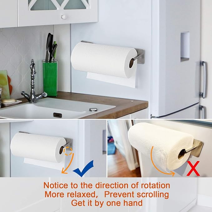Magnetic Paper Towel Holders Heavy Duty Steel Brushed Holder - Image 3