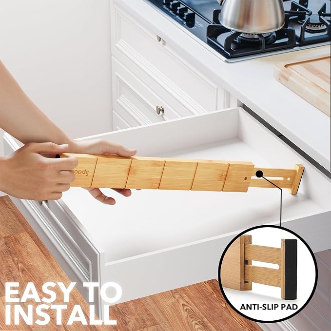 SpaceAid Bamboo Drawer Dividers - Image 6