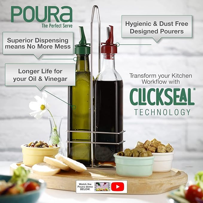 Poura Vinegar and Olive Oil Bottle Drizzler Set - Image 4