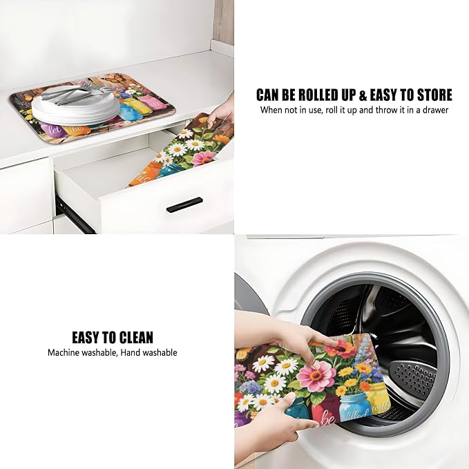 Dish Drying Mat for Kitchen Counter 2 Pack - Image 7