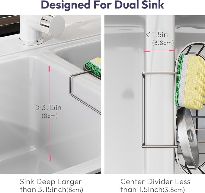 SWTYMIKI Sponge Holder for Kitchen Sink - Image 2
