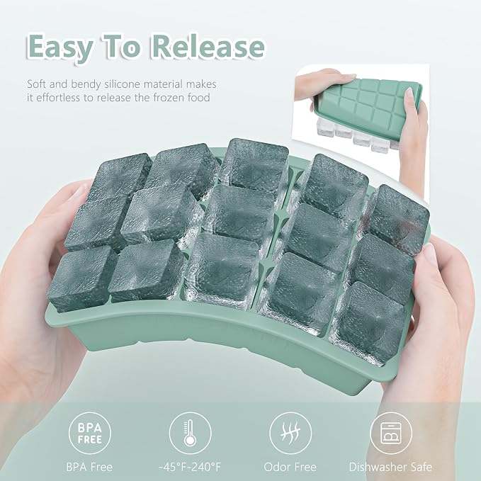 Silicone Ice Cube Tray 3 Pack, HANCELANT Ice Cube Mold, Ice Trays - Image 4
