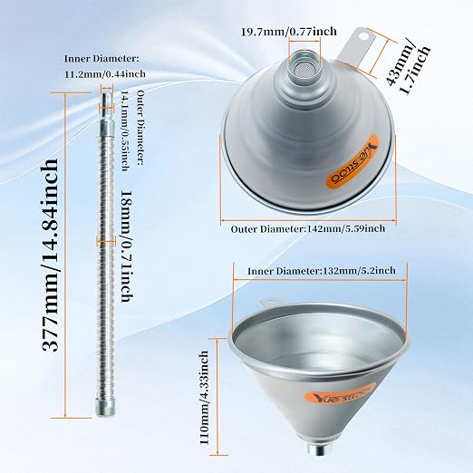 14.84" Steel Bendable Spout Funnel - Image 2