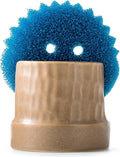 Zoeeker Sponge Holder for Kitchen Sink, Ceramic Sink Caddy Scrub Sponge Tray by LAUCHUH