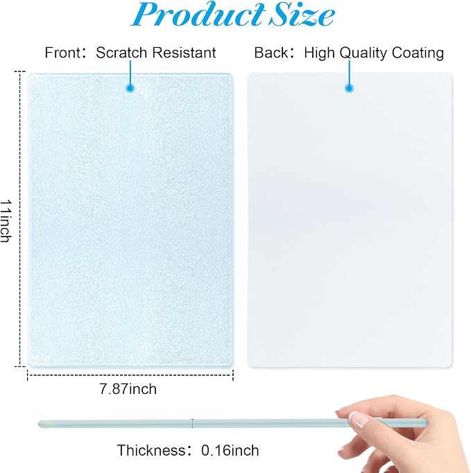 6 Pcs Sublimation Cutting Board Blanks, Textured Tempered Glass Cutting Boards - Image 2