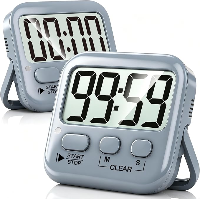 Antonki 2 Pack Digital Timer for Kids, Magnetic Countdown Kitchen Timers for by Antonki