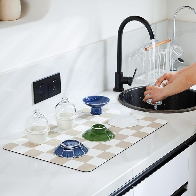 Ohocut Checkered Dish Drying Mat - Image 2