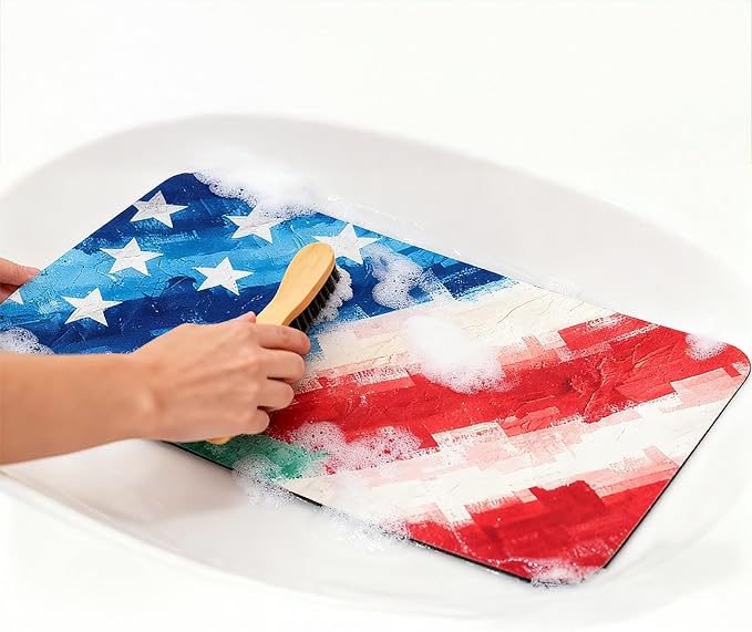 250 anniversary usa American Flag Dish Drying Mat: 12"x20" Patriotic Absorbent - Image 8