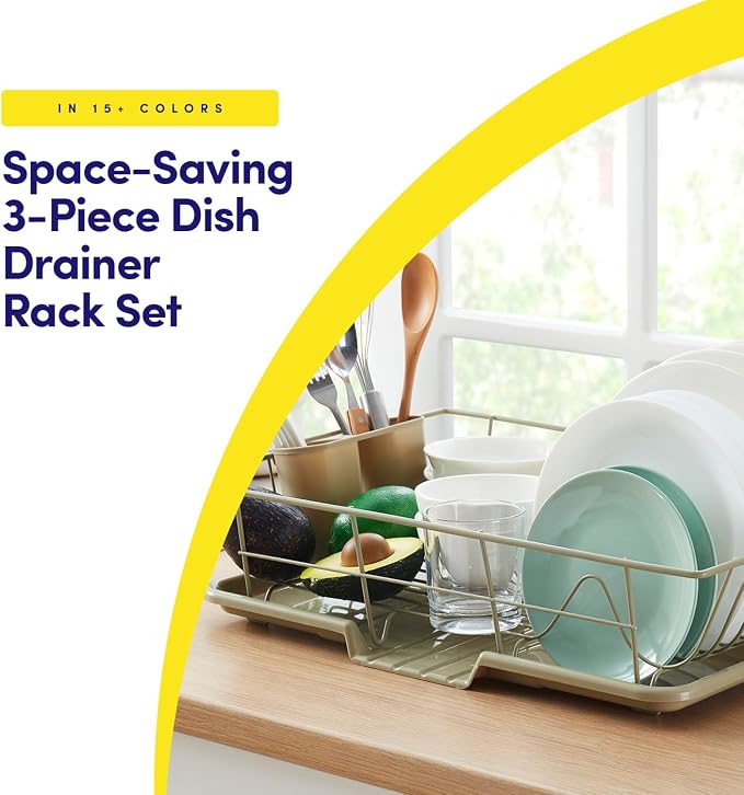 Space-Saving 3-Piece Dish Drainer Rack Set: Efficient Kitchen Organizer - Image 2