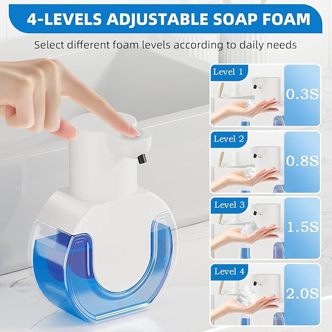 2Pack Automatic Soap Dispenser Touchless, Rechargeable Foaming Soap Dispenser - Image 4