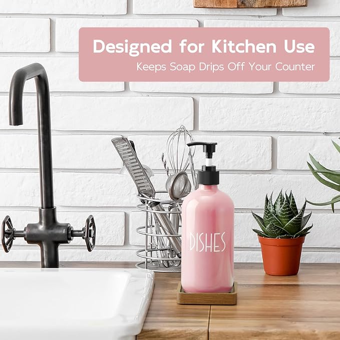 Pink Glass Dish Soap Dispenser - Image 2