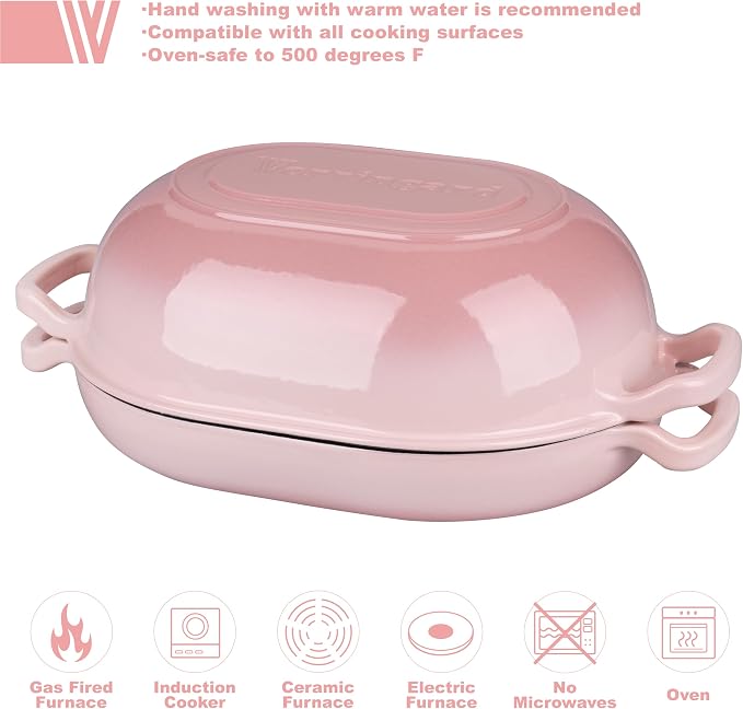 VORRINGARD Enameled Cast Iron Sourdough Bread Oven, Dutch Oven, Loaf Cast Iron - Image 3